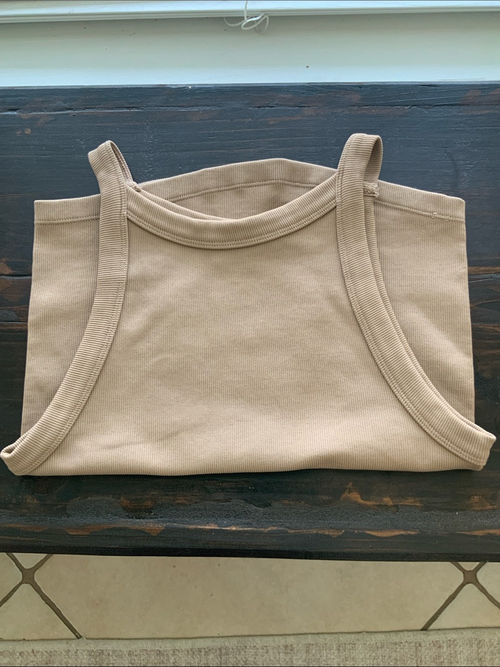 Dynamic Ribbed Tank Top in Tan - Picture 4 of 4